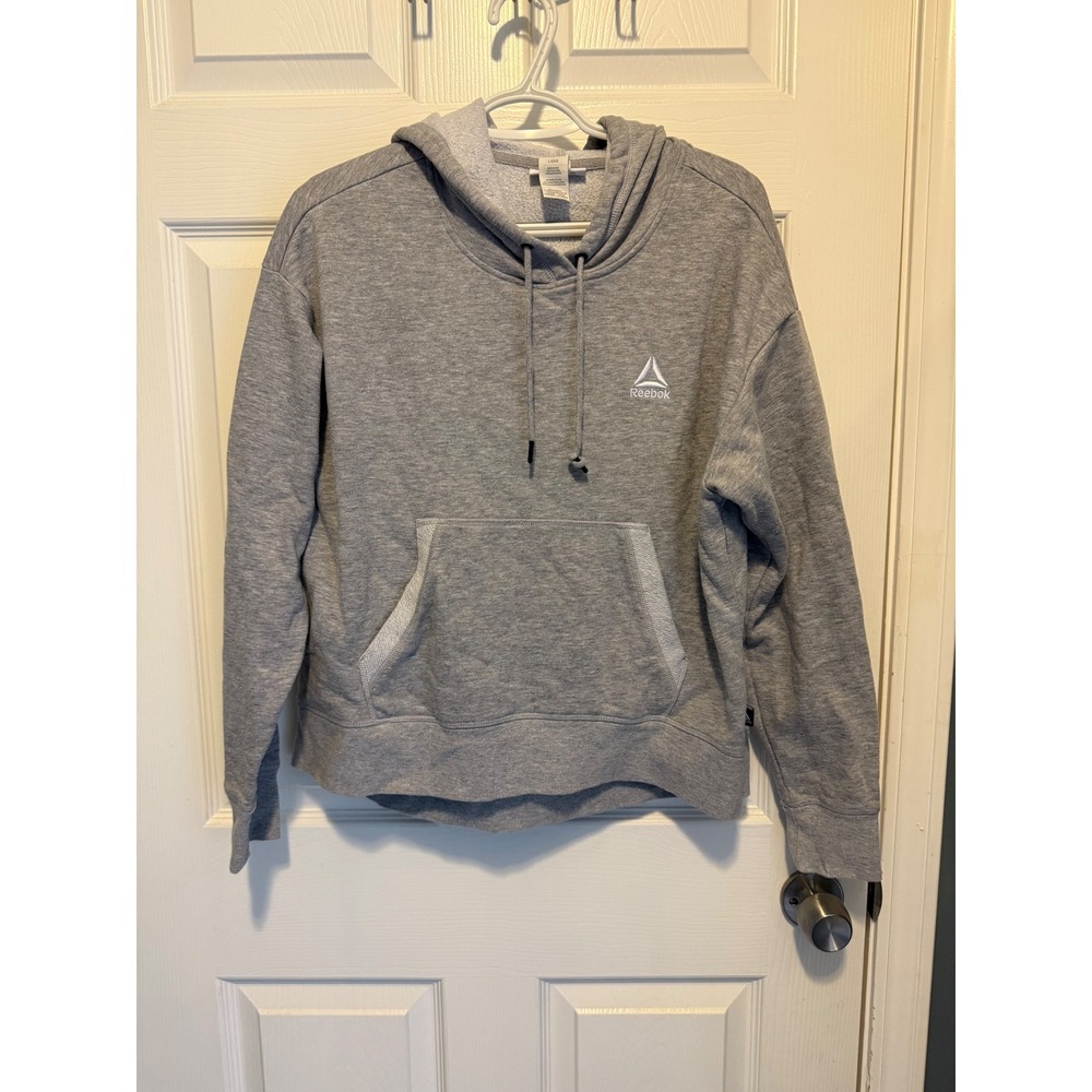 Reebok Women's Gray Pullover Hoodie Sweatshirt (Size L)